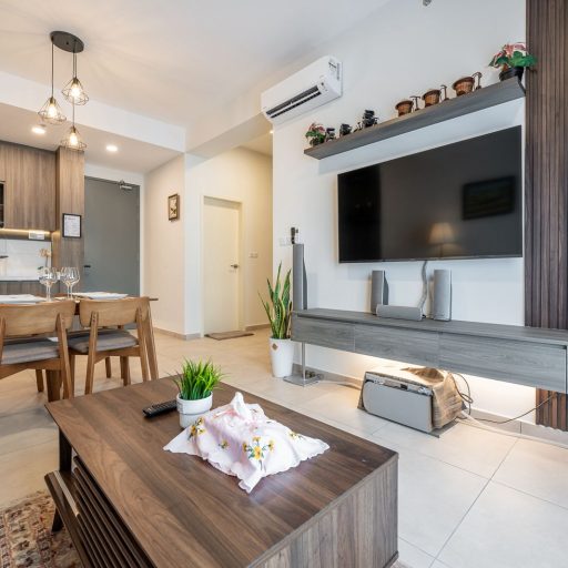 Modern Living Room Interior Design with Custom TV Cabinet KL & SLENGOR